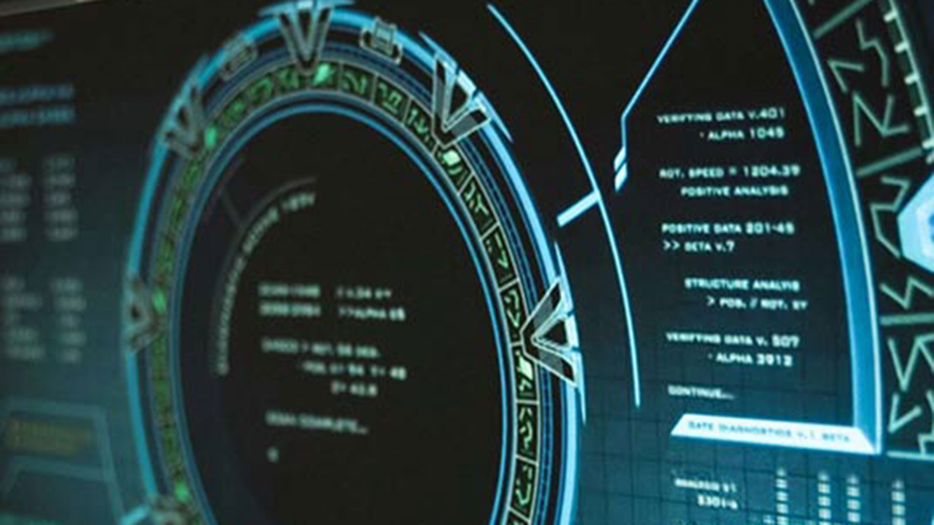 A futuristic cyber/tech image of a complex data dashboard/screen.