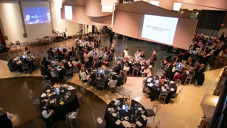 Dinner tables at MarooNation Ball. 